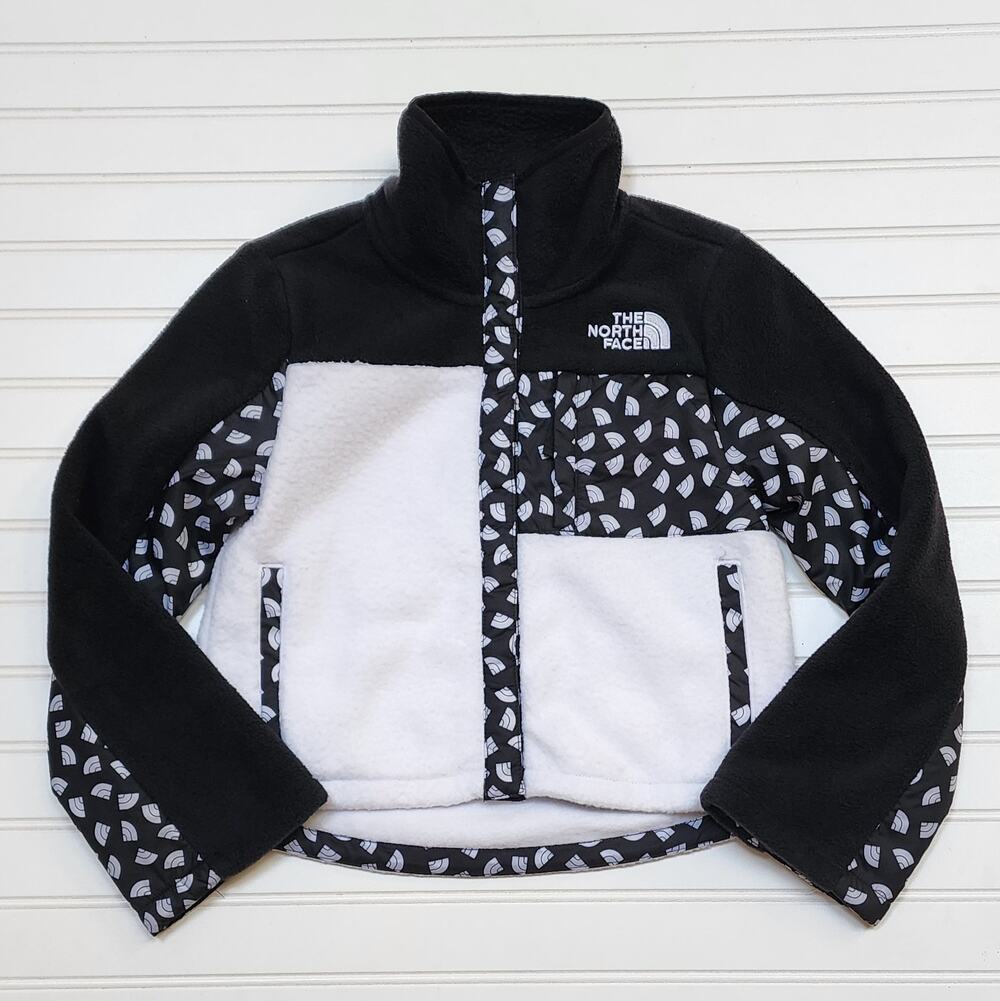 The North Face Girls Fleece Mashup Jacket Size S (7-8) Black and White